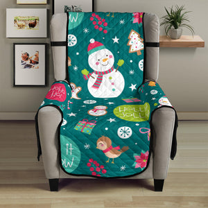 Snowman bird decorative elements christmas pattern Chair Cover Protector