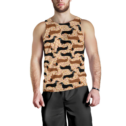 Dachshund floral background Men Tank Top