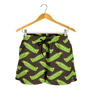 Green Peas Pattern Print Design 05 Women Shorts