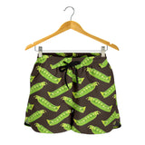 Green Peas Pattern Print Design 05 Women Shorts