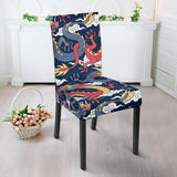 Blue Red Dragon Cloud Pattern Dining Chair Slipcover