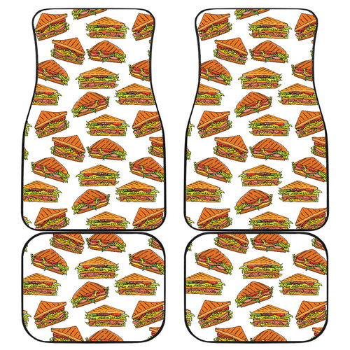 Sandwich Pattern Print Design 02 Front and Back Car Mats