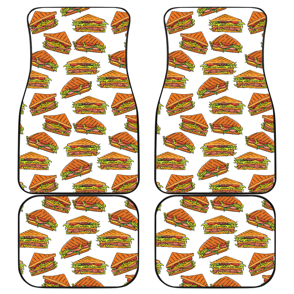 Sandwich Pattern Print Design 02 Front and Back Car Mats