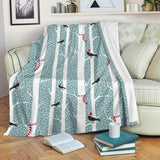 Crows Christmas Hat Scarf Premium Blanket