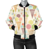 Ice Cream Cone Pattern Women'S Bomber Jacket