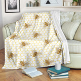 Bee Honeycomb Seamless Design Pattern Premium Blanket
