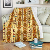 Egypt Hieroglyphics Pattern Print Design 04 Premium Blanket
