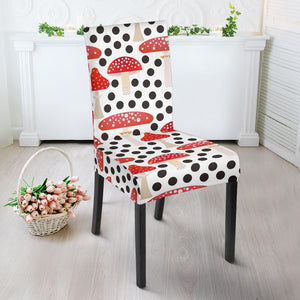 Red Mushroom Dot Pattern Dining Chair Slipcover
