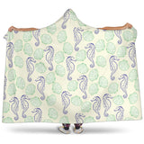 Seahorse Shell Pattern Hooded Blanket