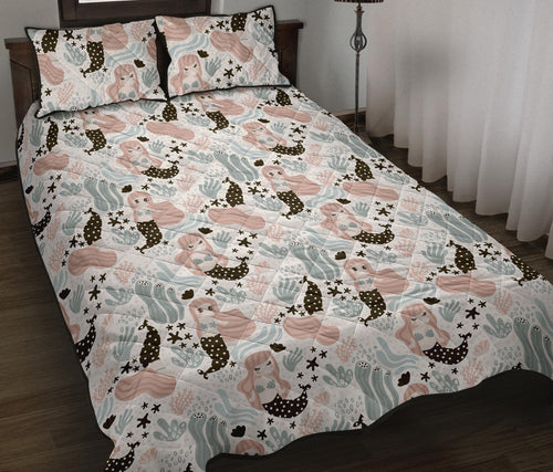 cute mermaid pattern Quilt Bed Set