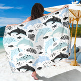 Cute Dolphins Childish Style Pattern Sarong