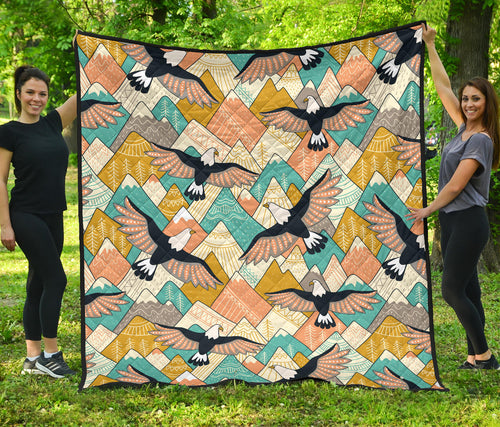 Eagle Pattern Print Design 02 Premium Quilt