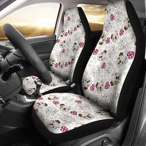 English Bulldog Pattern Print Design 01 Universal Fit Car Seat Covers