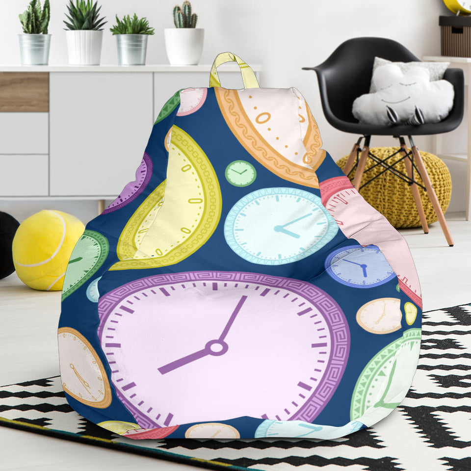 Colorful Clock Background Bean Bag Cover