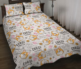 Corgi Dog Pattern Quilt Bed Set