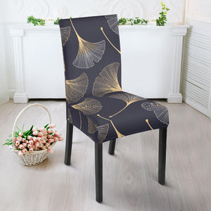 Gold Ginkgo Leaves Dining Chair Slipcover