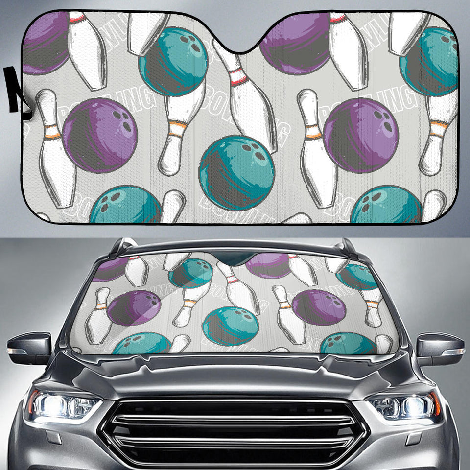 Bowling Ball And Pin Gray Background Car Sun Shade