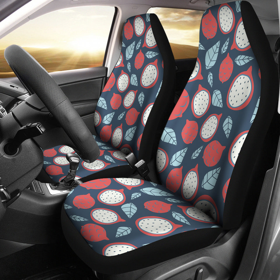 Dragon Fruits Dark Blue Background Universal Fit Car Seat Covers