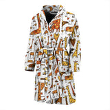 Giraffe Pattern Print Design 04 Men's Bathrobe