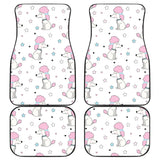 Cute Poodle Dog Star Pattern Front And Back Car Mats