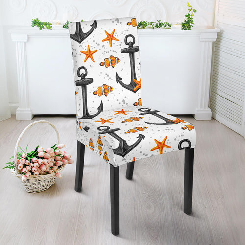 Clown Fish Pattern Print Design 02 Dining Chair Slipcover