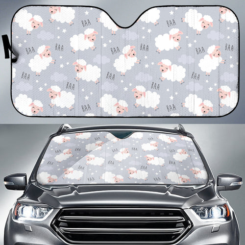 Sweet Dreams Sheep Pattern Car Sun Shade