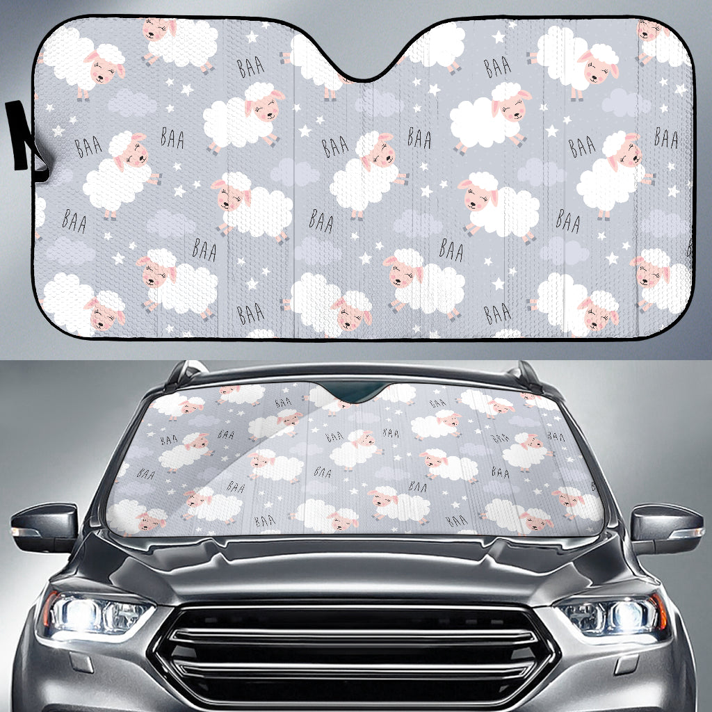 Sweet Dreams Sheep Pattern Car Sun Shade