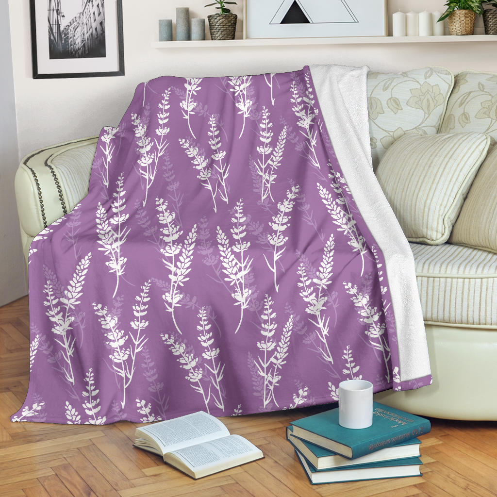 Lavender Flowers Purple Pattern Premium Blanket