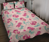 Cute little mermaid pattern Quilt Bed Set