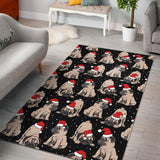 Christmas Pugs Santa_S Red Cap Pattern Area Rug