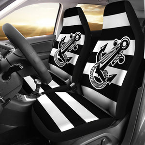 Car Seat Covers - Boat Anchor Strip Black
