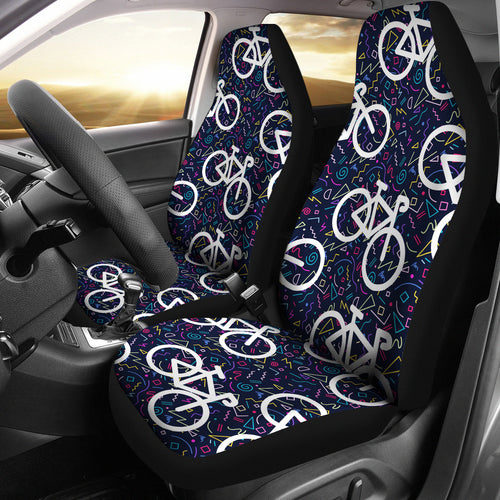 Bicycle Pattern Print Design 03 Universal Fit Car Seat Covers