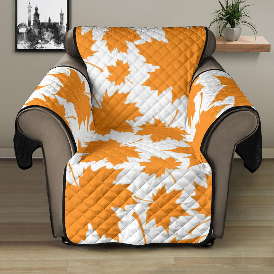 Orange Maple Leaf pattern Recliner Cover Protector