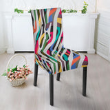 Colorful Zebra Skin Pattern Dining Chair Slipcover