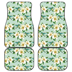 Hummingbird Pattern Print Design 01 Front and Back Car Mats