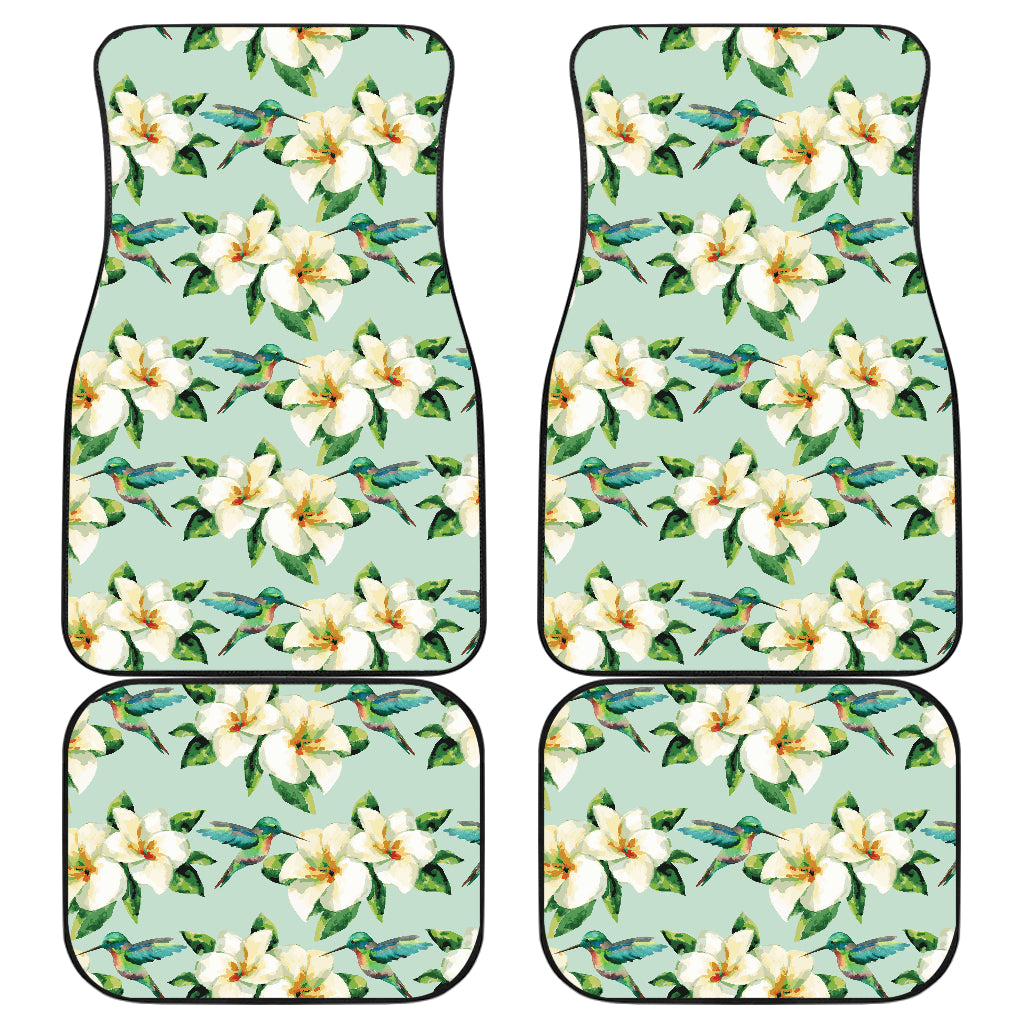 Hummingbird Pattern Print Design 01 Front and Back Car Mats