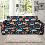 Camper Van Pattern Print Design 05 Sofa Slipcover