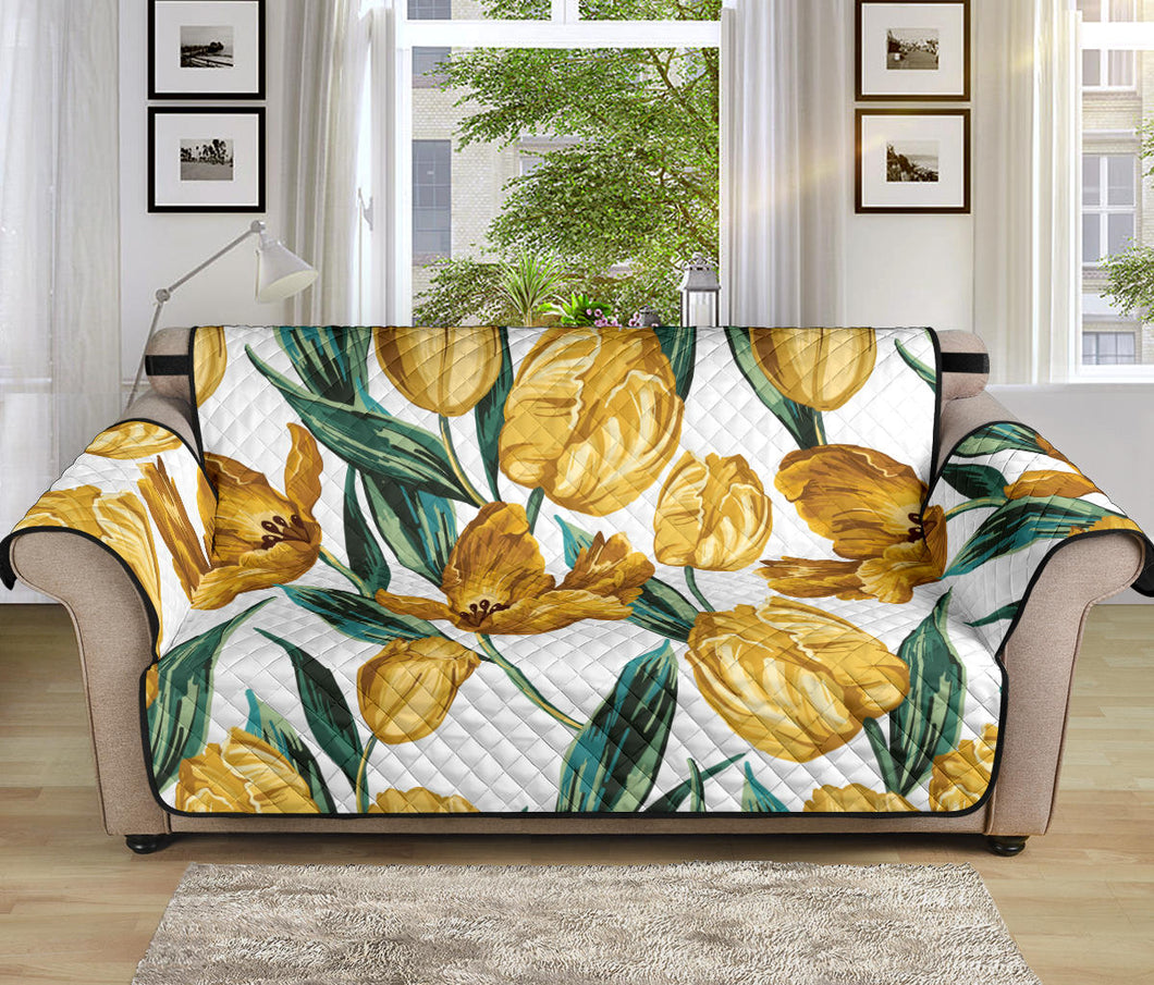 yellow tulips pattern Sofa Cover Protector