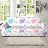 Colorful Unicorn Rainbow Heart Pattern Sofa Slipcover