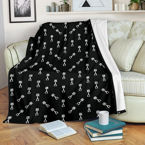 Engine Piston Black Theme Pattern Print Design 03 Premium Blanket