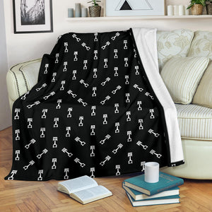 Engine Piston Black Theme Pattern Print Design 03 Premium Blanket