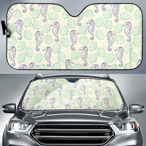 Seahorse Shell Pattern Car Sun Shade