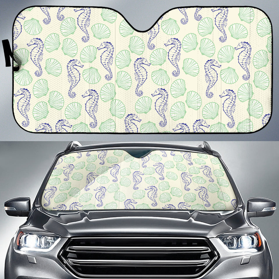 Seahorse Shell Pattern Car Sun Shade