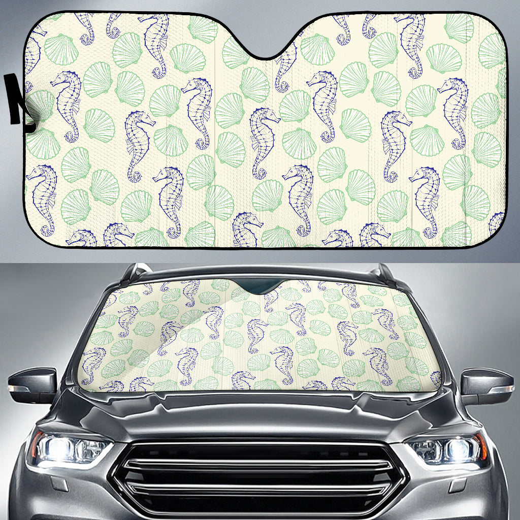 Seahorse Shell Pattern Car Sun Shade