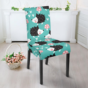 Hedgehog Pattern Print Design 03 Dining Chair Slipcover