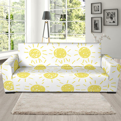 Hand Drawn Sun Pattern Sofa Slipcover