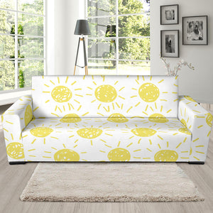 Hand Drawn Sun Pattern Sofa Slipcover