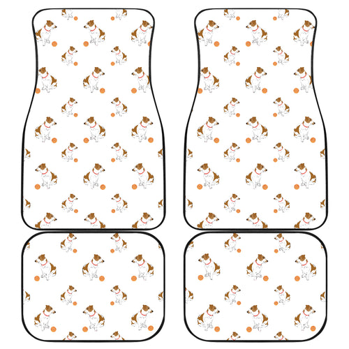 Jack Russel Pattern Print Design 05 Front and Back Car Mats