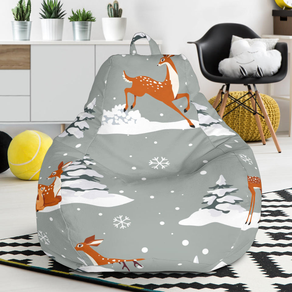 Beautiful Deers Winter Christmas Bean Bag Cover
