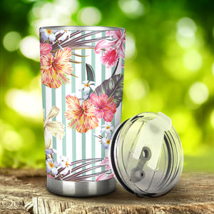 Colorful Orchid Flower Pattern Tumbler